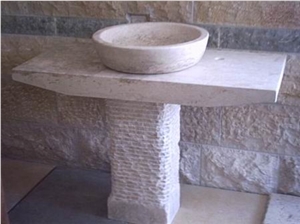 Jerusalem Stone Vanity Top, Sink