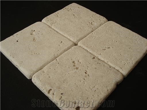 Tumbled Beige Travertine Paving Tile
