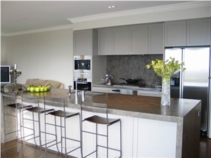 Azul Valverde Honed Kitchentop, Blue Limestone Kitchen Countertops