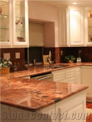 Juparana Bordeaux Granite Countertop
