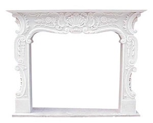 White Marble Fireplace Mantel