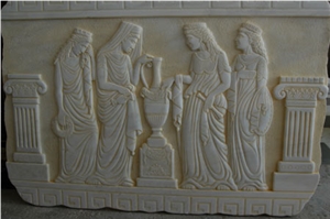 Beige Marble Relief ,Archaic Figurations