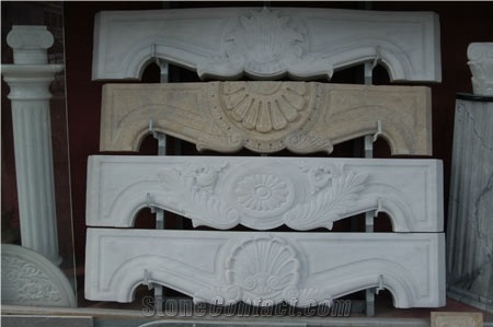 Metopes, White Limestone Fireplace