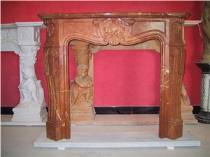 Red Marble Fireplace