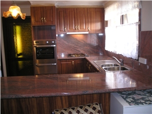 Multicolor Red Granite Kitchen Benchtop and Design