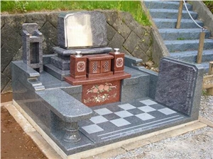 Blue Granite Japanese Style Tombstone Blue Granite Japanese Style Tombstone