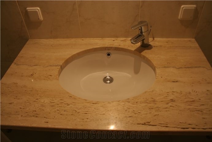 Beige Travertine Vanity Tops