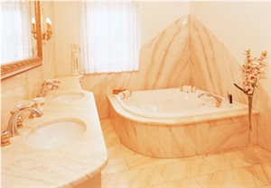Bathrooms Design, Beige Marble Kitchen Design