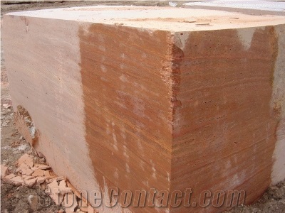 Red Travertine Block
