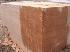 Red Travertine Block