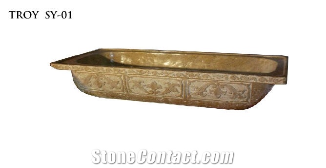 Carved Travertine Bath Tub