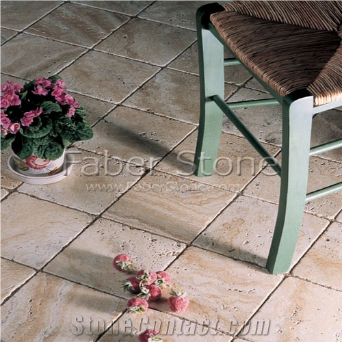 Philadelphia Travertine Floor Tile, Turkey Beige Travertine