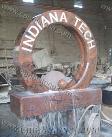 Rotating Stone Wheel Water Fountain, Ring Fountain