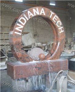 Rotating Stone Wheel Water Fountain, Ring Fountain