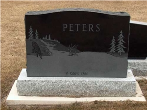 Traditional Black Granite Upright Monuments