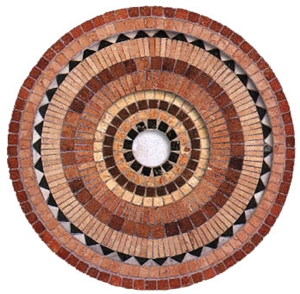 Travertne Rosone Bianco Mosaic Medallion