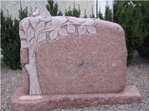 Rough Stone Tombstone-Vanga Red Granite