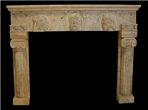 Beige Travertine Fireplaces