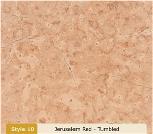 Jerusalem Rose Limestone Tumbled Slabs & Tiles, Israel Pink Limestone