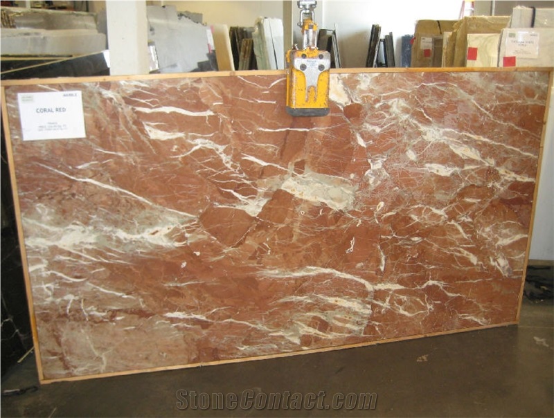 Coral Red Marble Slabs