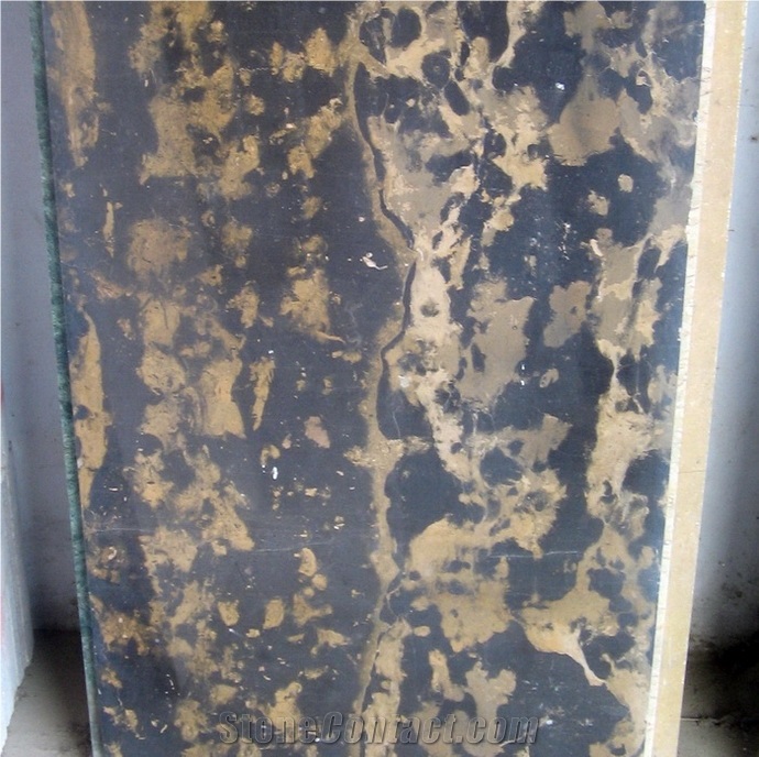 King Gold Marble Slabs & Tiles, Pakistan Black Marble