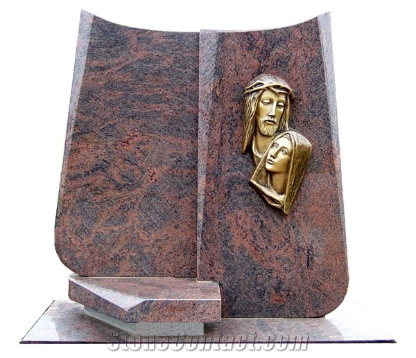 Multicolor Red Granite Engraved Panels Monument
