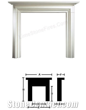 Modena 55 Inch Agean Limestone Mantel