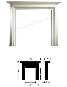 Modena 55 Inch Agean Limestone Mantel