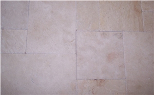 Ivory Travertine Tumbled, Brushed - Chiseled Pattern, Ivory Cream Travertine Tiles