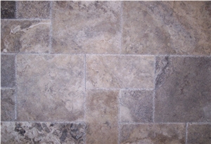 Silver Travertine Pattern, Brushed & Chiseled Travertine Tiles