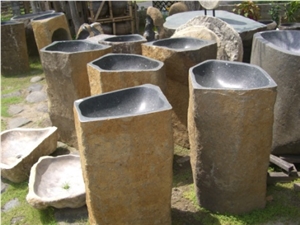 River Stone Pedestal Sinks