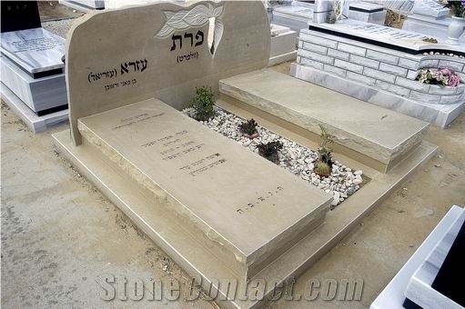 Beige Marble Double Monuments