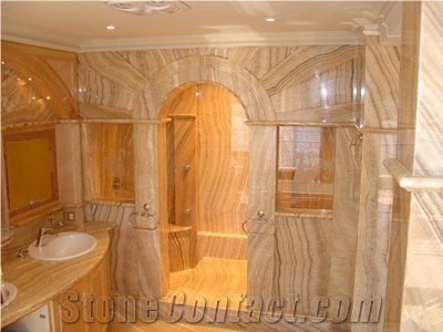 Onyx Bathroom Design, Fantasy Yellow Onyx