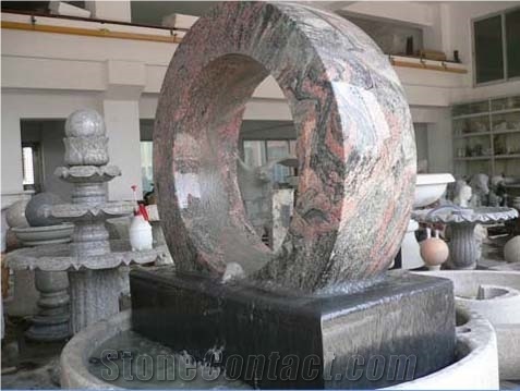 Dragon Red Granite Water Fountain