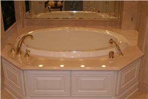 Crema Marfil Tub Deck