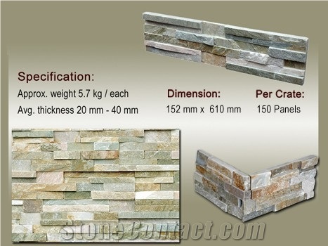 China Green Slate Cultured Stone Rp-14f