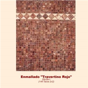 Travertino Rojo Mosaic