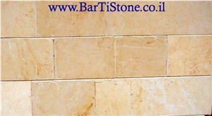 Halila Gold Limestone Sprayed Wall Tile, Israel Yellow Limestone