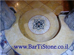Limestone Mosaic Medallion
