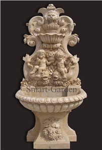 Beige Marble Sculptured Fountain