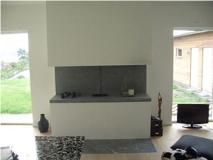 Finnish Soapstone Tuulikivi Fireplace, Tulikivi Classic Matt Grey Soapstone