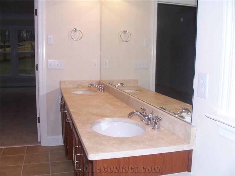 Durango Travertine Vanity Top, Beige Travertine Vanity Top