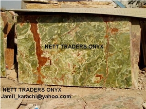 Dark Green Onyx Slabs & Tiles, Pakistan Green Onyx
