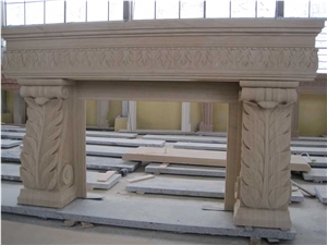 Schoenbrunner Sandstein Beige Sandstone Fireplace Schoenbrunner Sandstein Beige Sandstone Fireplace