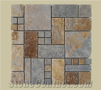 China Yellow Slate Mosaic Pattern