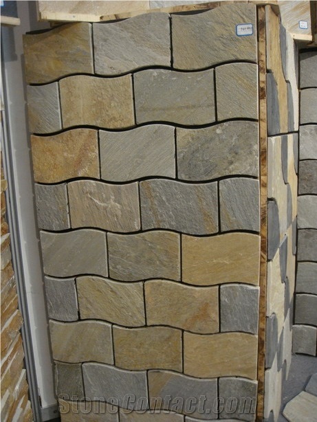 China Yellow Slate Wall Panel