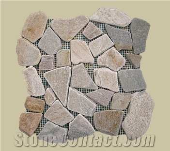 Denizli Yellow Slate Mosaic Pattern