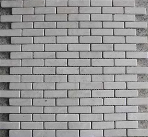 Gohare Beige Limestone Mosaic in Brick Pattern