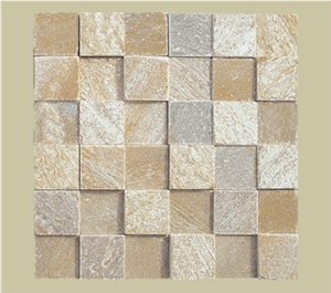Silver Sunset Pink Quartzite Mosaic