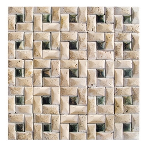 Travertino Romano Chiaro Travertine Mosaic, Beige Travertine Mosaic Travertino Romano Chiaro Travertine Mosaic, Beige Travertine Mosaic
